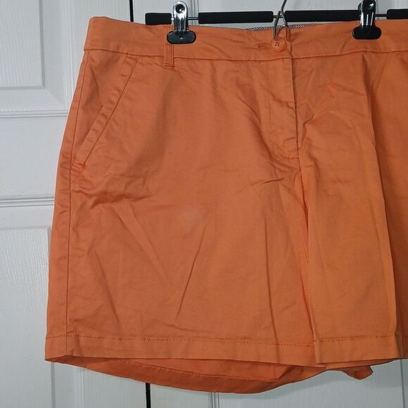 Crown & Ivy Curvy tangerine  flat front shorts beach cruise  Sz 18W  NWOT - Picture 3 of 7